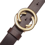 DEPECHE Smalt bælte med smukt spænde Belt 161 Dark brown