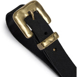 Smalt ruskindsbælte / 17422 - Black/Brass - DEPECHE