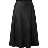Depeche leather wear Smuk Elinor lædernederdel med elastik på bagsiden Skirt 099 Black