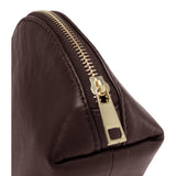 DEPECHE Smuk kosmetiktaske i blødt skind Accessories 258 Winter Brown / Brass