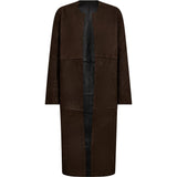 Smuk Zita 2 i 1 skindjakke / 51328 - Dusty Brown/ Black combi - DEPECHE
