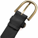 DEPECHE Smukt og cool læderbælte Belt 154 Black/Brass