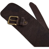 DEPECHE Statement taljebælte i skind Belt 161 Dark brown