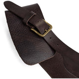 DEPECHE Statement taljebælte i skind Belt 161 Dark brown