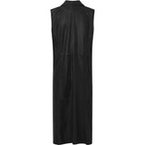 Stilfuld lang skindvest / 51222 - Black - DEPECHE