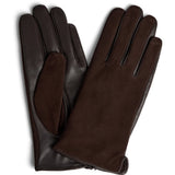 Stilfulde handsker i blandet skind og ruskind / 16604 - Chocolate - DEPECHE