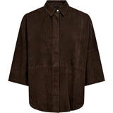 Depeche leather wear Tenna ruskindskjorte Shirt 067 Dusty brown