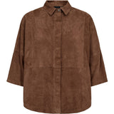 Depeche leather wear Tenna ruskindskjorte Shirt 311 Wood