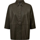 Depeche leather wear Tenna skindkjorte Shirt 335 Dark Khaki
