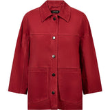 Depeche leather wear Tonja oversize ruskindskjorte Shirt 043 Red