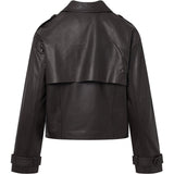Depeche leather wear Trendy kort May trenchcoat i blødt skind Jacket 008 Chocolate