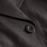 Depeche leather wear Trendy kort May trenchcoat i blødt skind Jacket 008 Chocolate