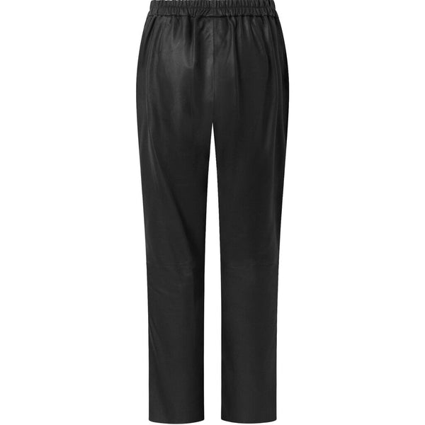 Depeche leather wear Alicia klassisk skindbuks med lige ben Pants 099 Black (Nero)