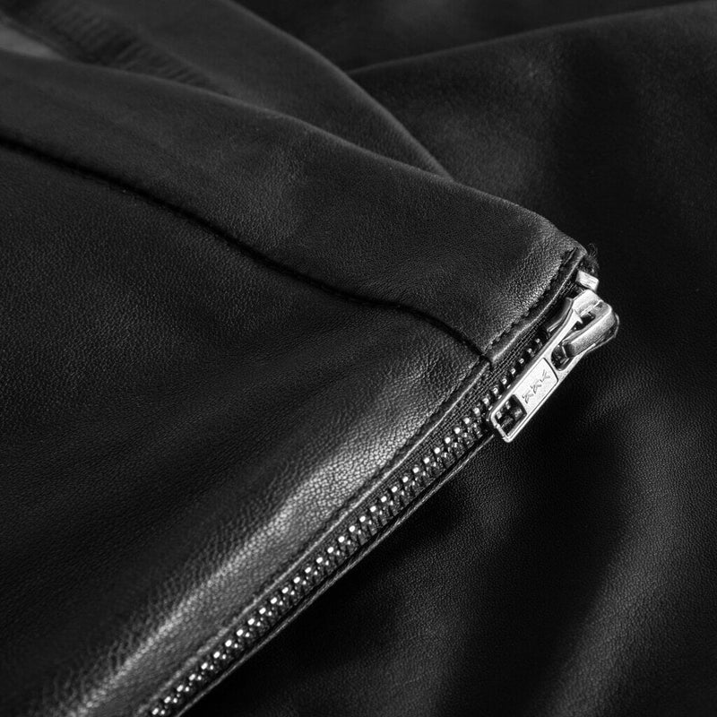 Depeche leather wear Amber klassisk læderleggings med lynlås i siden Pants 099 Black (Nero)