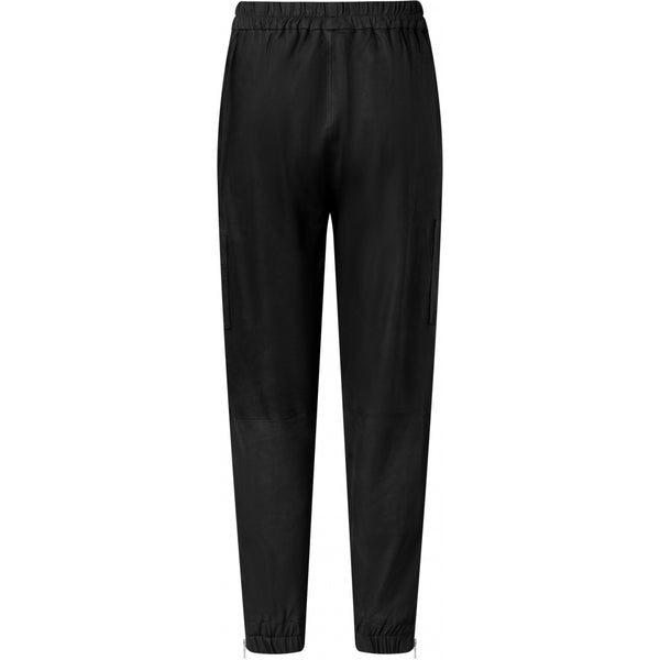 Depeche leather wear Baggy læderbukser med lynlås lommer Pants 099 Black (Nero)