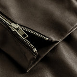 Depeche leather wear Baggy skindbukser med rå detaljer Pants 038 Dusty taupe