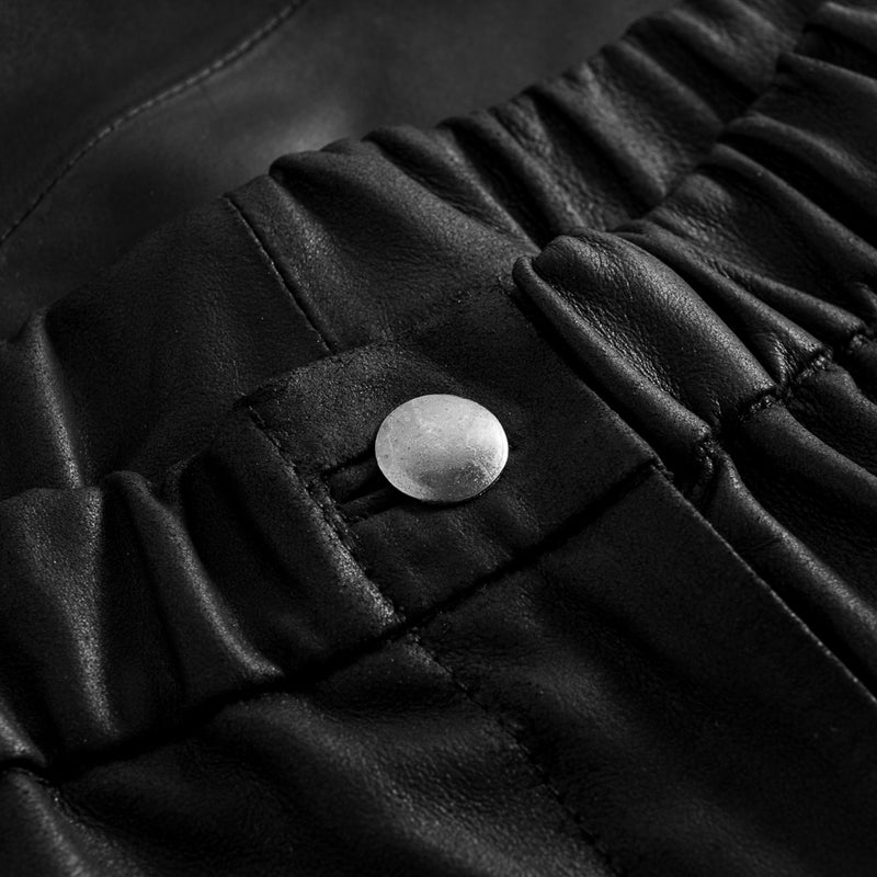 Depeche leather wear Baggy skindbukser med rå detaljer Pants 099 Black (Nero)