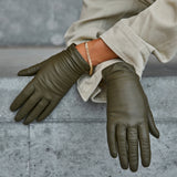 DEPECHE Basic handsker i blødt skind Gloves 194 Moss Green
