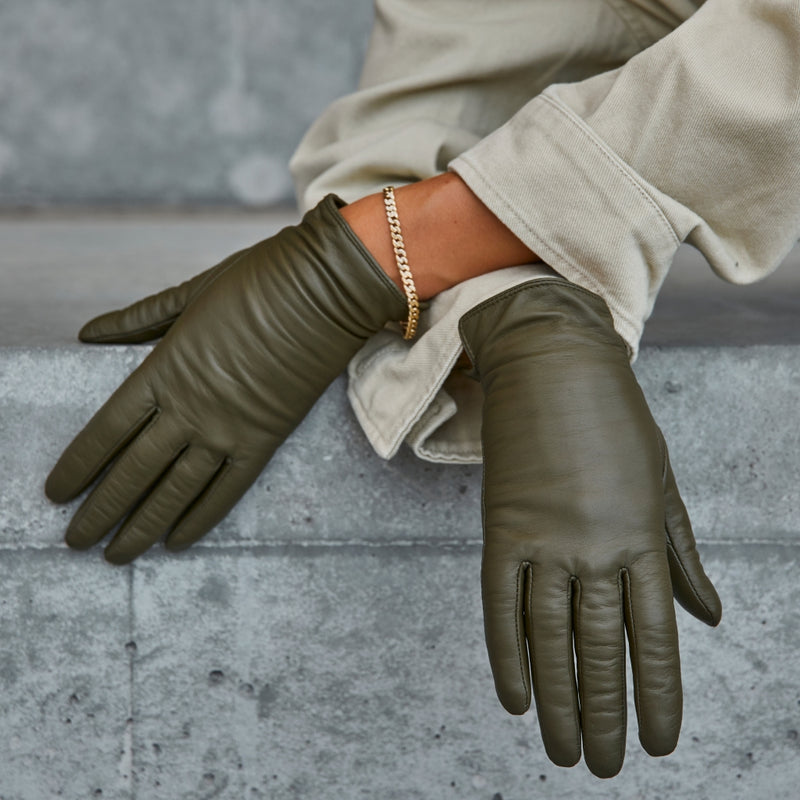 Vær opmærksom på udløb strukturelt Basic handsker i blødt skind / 14888 - Moss Green