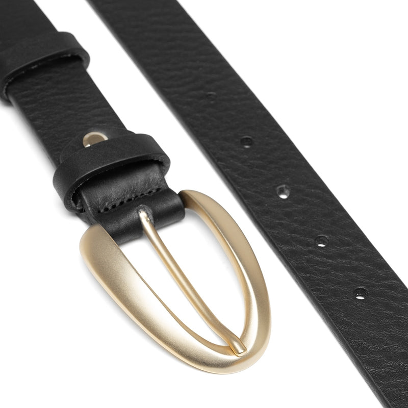 DEPECHE Bredt læderbælte i en dejlig og blød kvalitet Belts 190 Black / Gold