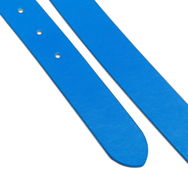 DEPECHE Bredt læderbælte i en dejlig og blød kvalitet Belts 218 French blue/silver