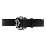DEPECHE Bredt læderbælte med smukt spænde Belts 099 Black (Nero)