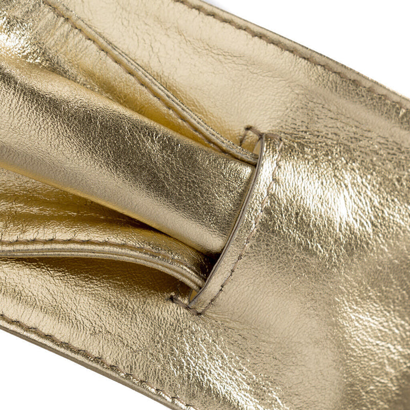 DEPECHE Bredt taljebælte i silke blødt skind Belts 206 Gold Metallic
