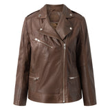 Depeche leather wear Cool og rå biker skindjakke i blød kvalitet Jackets 186 Cacao