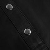 Depeche leather wear Enkel og klassisk skjorte i blødt skind Shirts 099 Black (Nero)