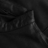 Depeche leather wear Feminine skindskjorte med detaljer Tops 099 Black (Nero)