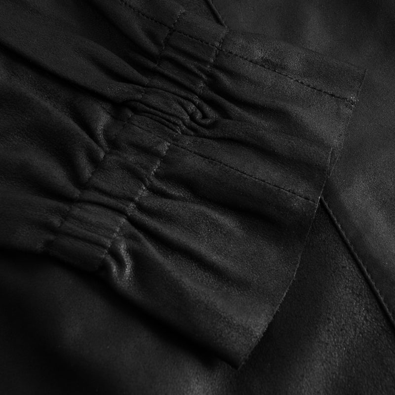 Depeche leather wear Feminine skindskjorte med detaljer Tops 099 Black (Nero)