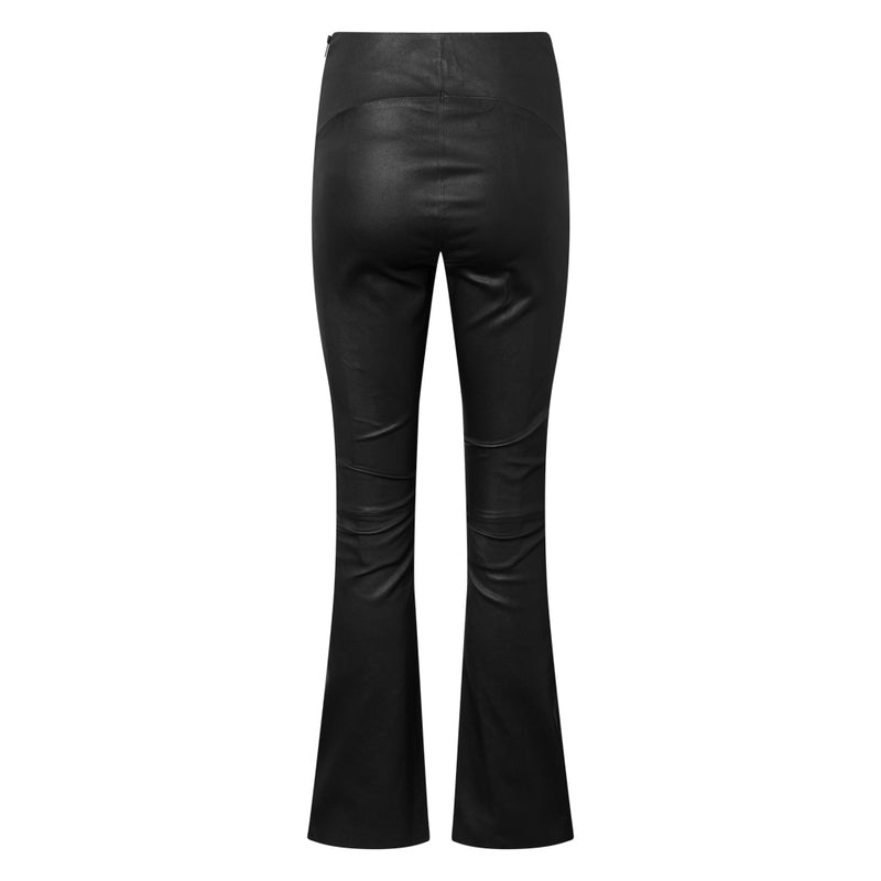 Depeche leather wear Corine flare læderbukser med stræk Pants 099 Black (Nero)