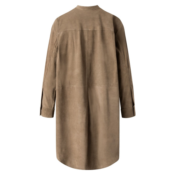Depeche leather wear Flot skjorte/kjole i blødt ruskind Shirts 054 Khaki (Visione)