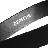 DEPECHE Jeans læderbælte dekoreret med stort bæltespænde Belts 099 Black (Nero)