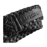 DEPECHE Læder bælte med smukke flet detaljer Belts 099 Black (Nero)