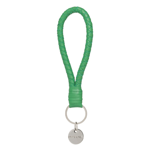 DEPECHE Læder keyhanger dekoreret med snoet mønster Accessories 182 Greenery