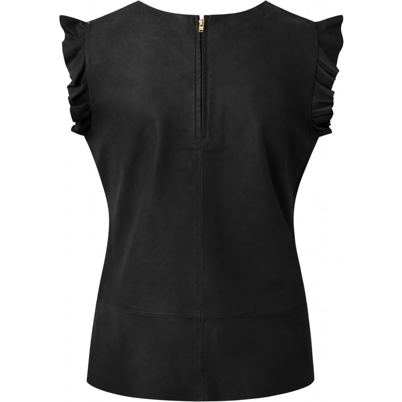 Depeche leather wear Lædertop i blød og lækker kvalitet Tops 099 Black (Nero)