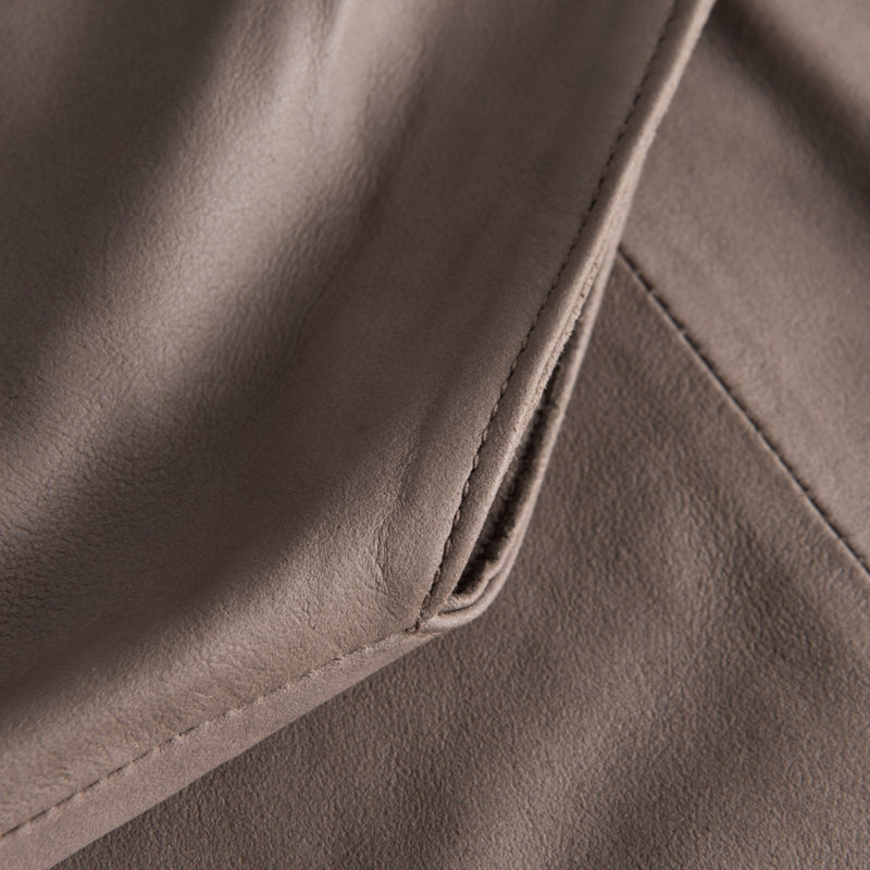 Depeche leather wear Lædertop med bindebånd i taljen Tops 007 Mud