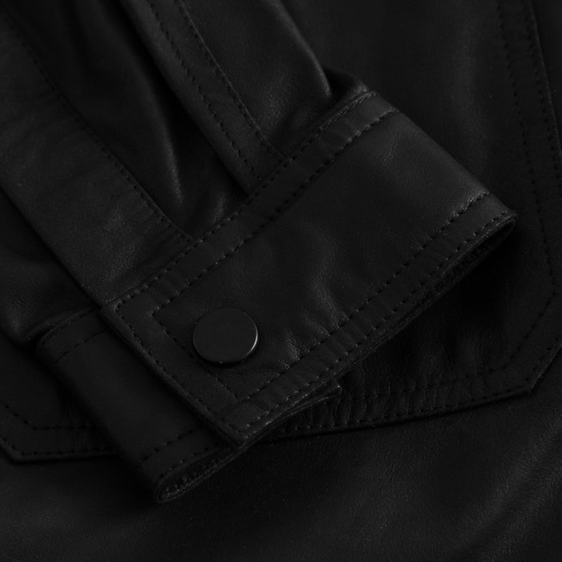 Depeche leather wear Lang skjorte/kjole i blødt skind Dresses 099 Black (Nero)