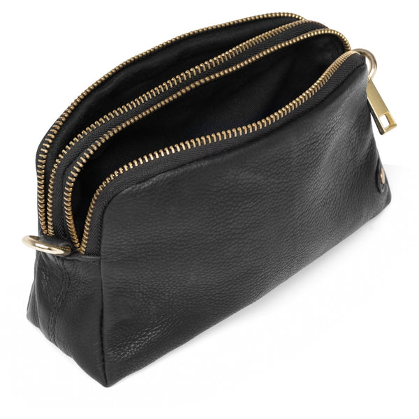 DEPECHE Lille læder clutch i klassisk og enkelt design Small bag / Clutch 099 Black (Nero)