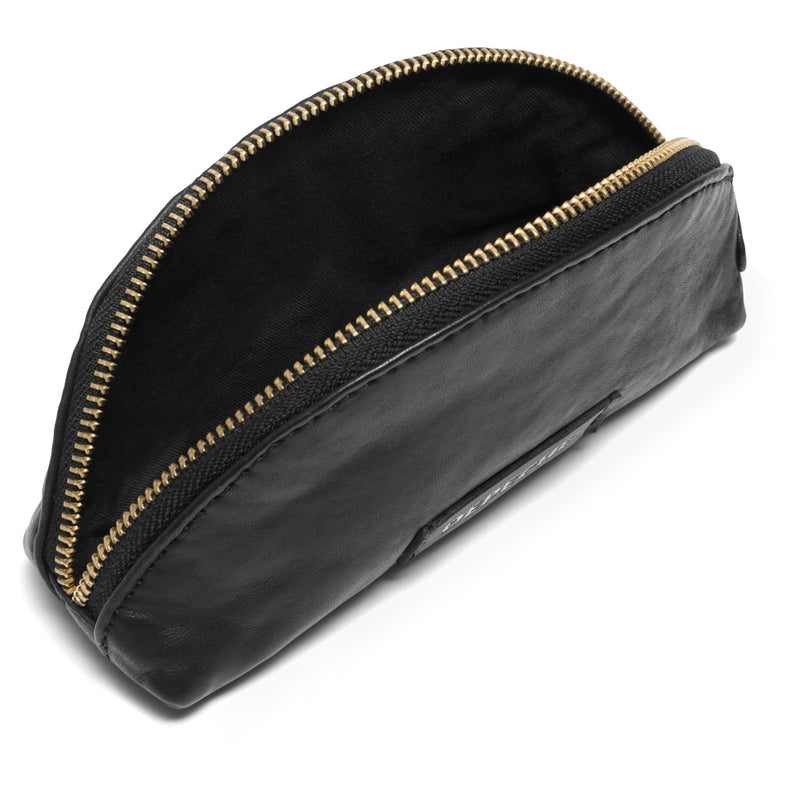 DEPECHE Lille rejse kosmetiktaske i blødt læder Accessories 099 Black (Nero)