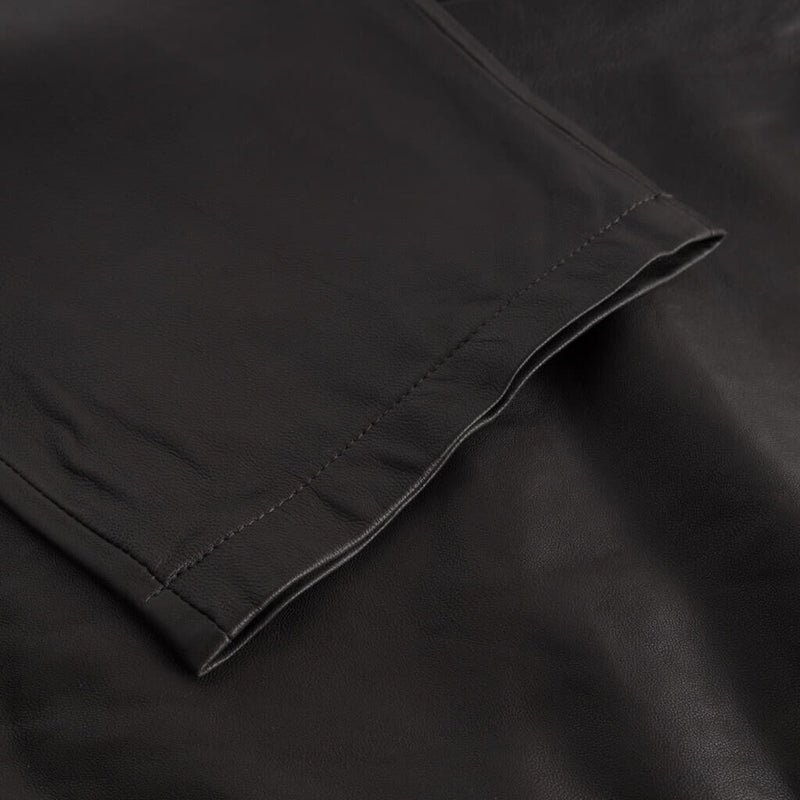 Depeche leather wear Loose fit læderbukser med lommer på fronten Pants 175 Charcoal