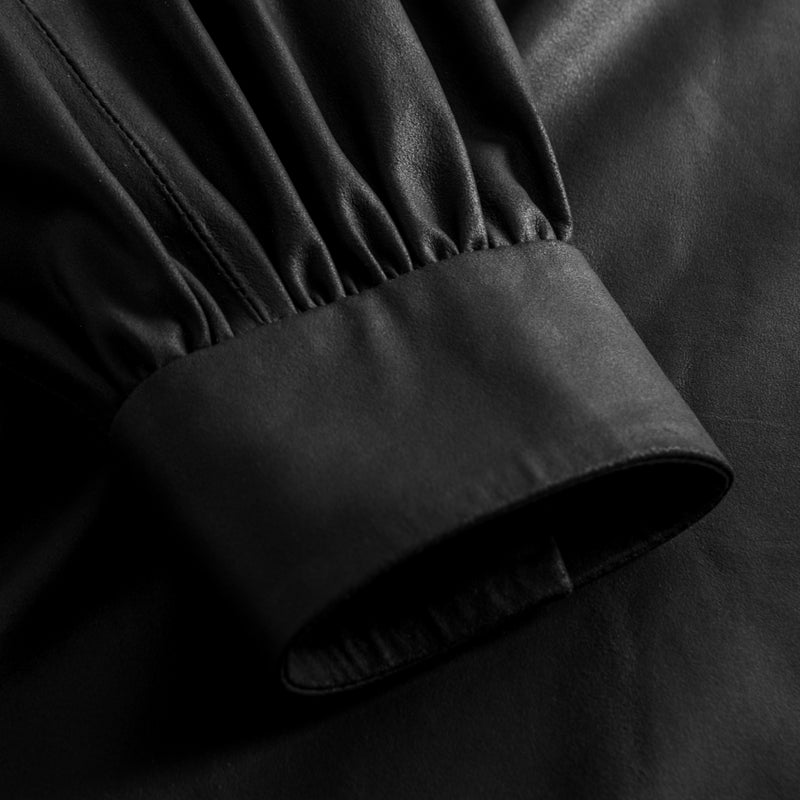 Depeche leather wear Maxikjole i blødt og lækkert skind Dresses 099 Black (Nero)