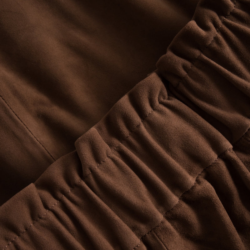 Depeche leather wear Midi ruskinds nederdel i blød kvalitet Skirts 008 Chocolate