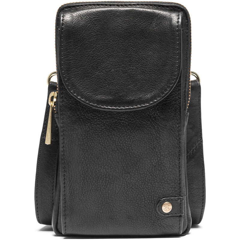 DEPECHE Mobiltaske i blød og lækker skindkvalitet Mobilebag 099 Black (Nero)