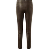 Depeche leather wear Must-have Caroline chino læderbuks i strækkvalitet Pants 161 Dark brown