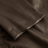 Depeche leather wear Must-have Caroline chino læderbuks i strækkvalitet Pants 161 Dark brown