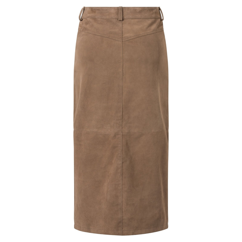 Depeche leather wear Pencil nederdel i blød og lækker ruskindskvalitet Skirts 007 Mud