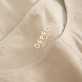 Depeche leather wear Ruskinds t-shirt med flæseærmer Tops 010 Beige