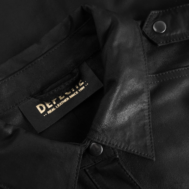 Depeche leather wear Skindkjole dekoreret med frontlommer Dresses 099 Black (Nero)